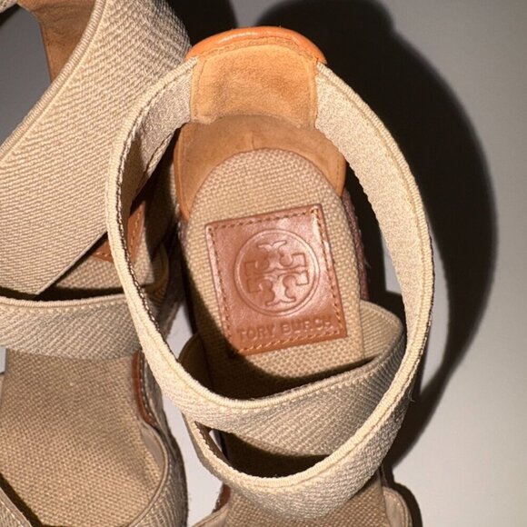 TORY BURCH FRIEDA ESPADRILLE in NATURAL JUTE LEATHER size 6.5 - Picture 5 of 10